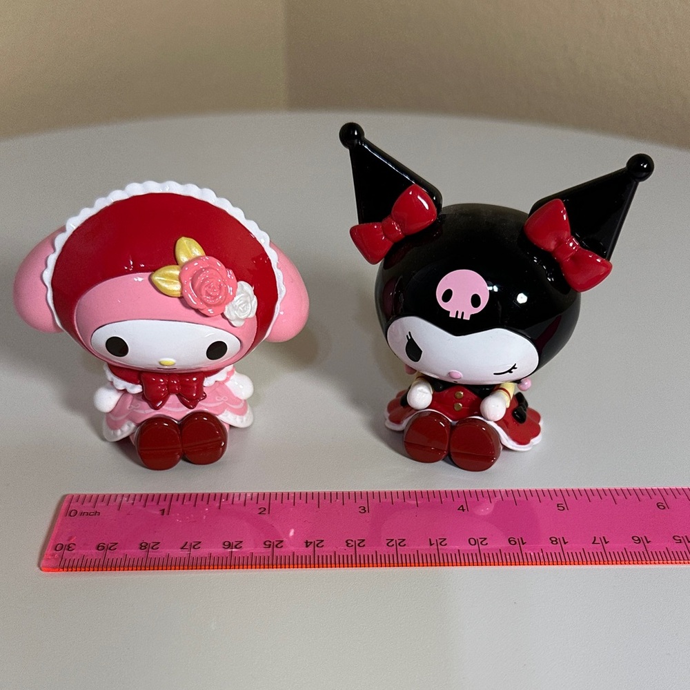 Sanrio My Melody and Kuromi Figurines - Red, Pink, Black - Picture 2 of 4